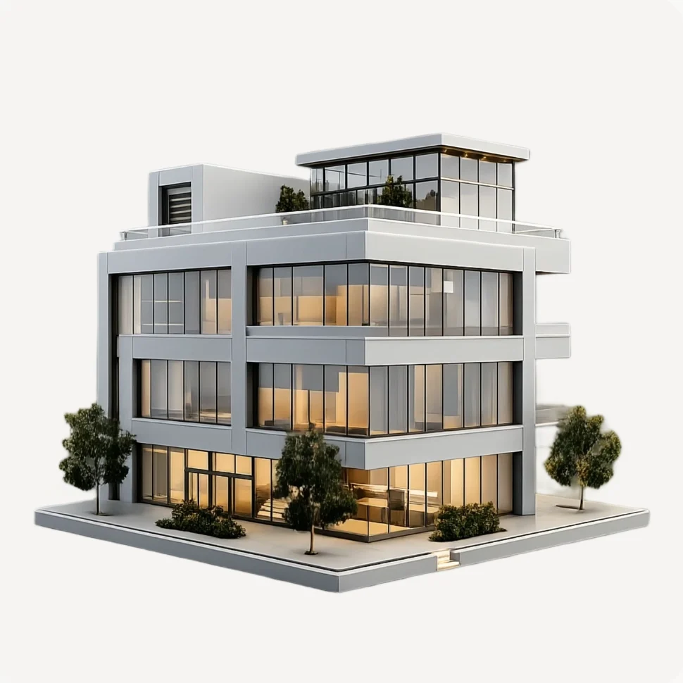 3D model, stage 3: Facade